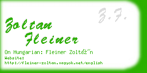 zoltan fleiner business card